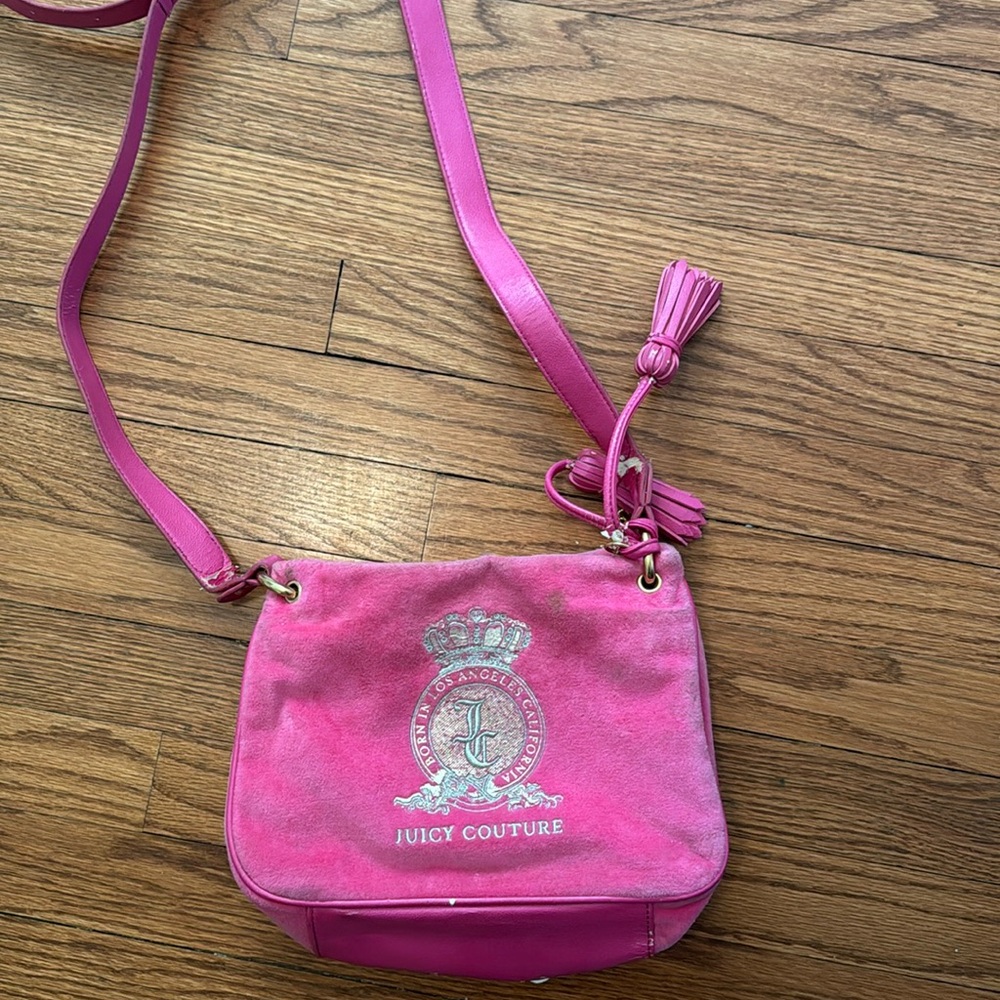Vintage juicy couture hot pink soft cross body purse